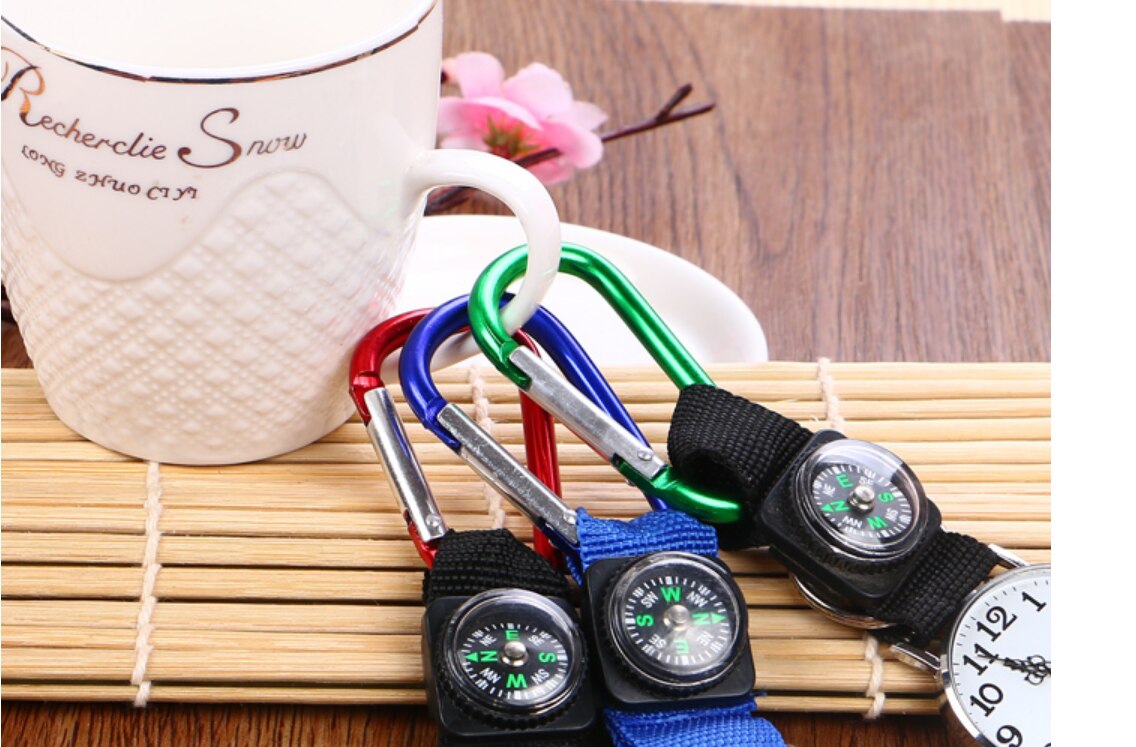 10Pcs Kompas Pocket Horloges Mode Horloge Sleutelhanger Mini Klok Sleutelhanger Met Batterij