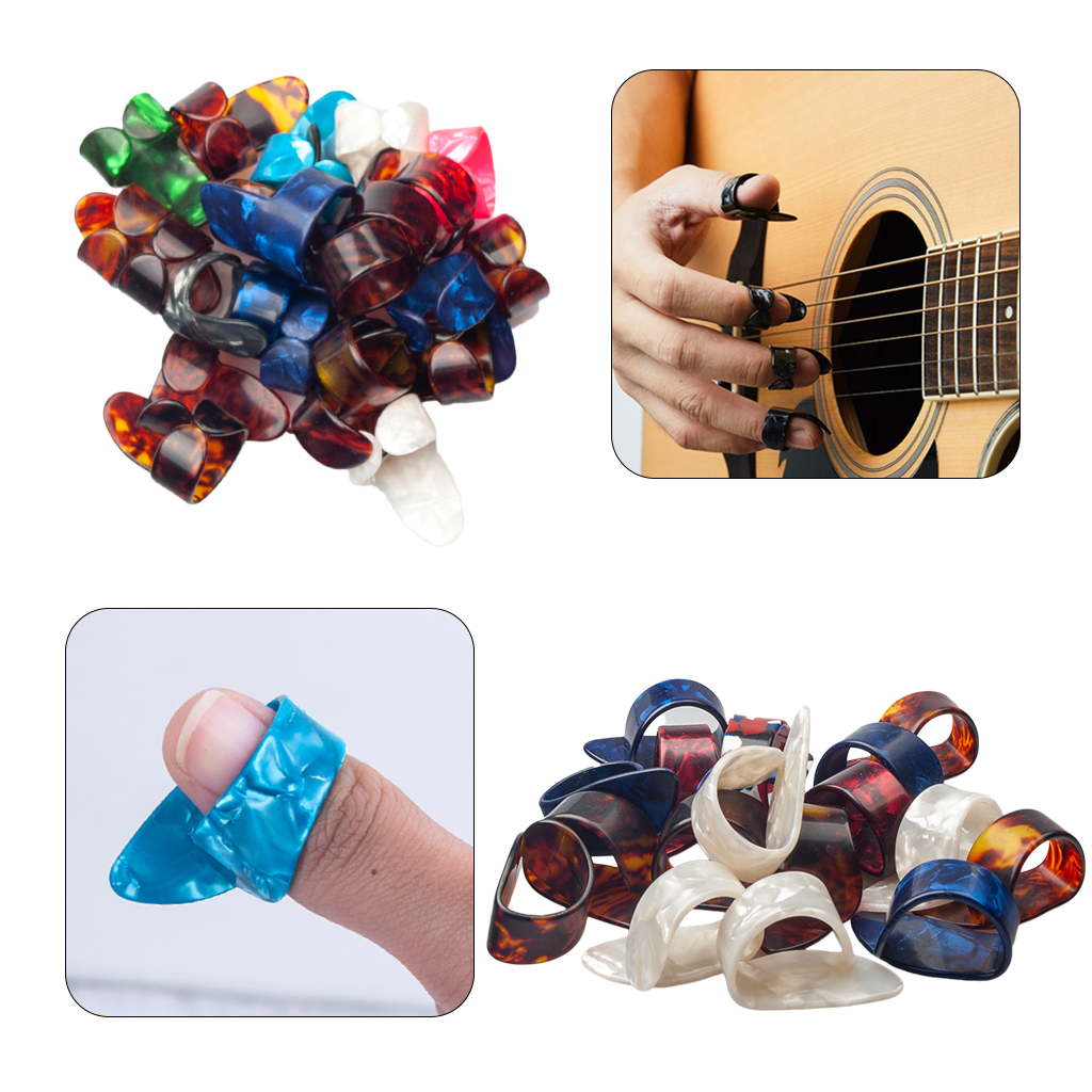Plúas de guitarra, funda para pulgar, púas para bajo eléctrico acústico, ukelele, púas para guitarra, 4 Uds., 1 pulgada + 3 dedos