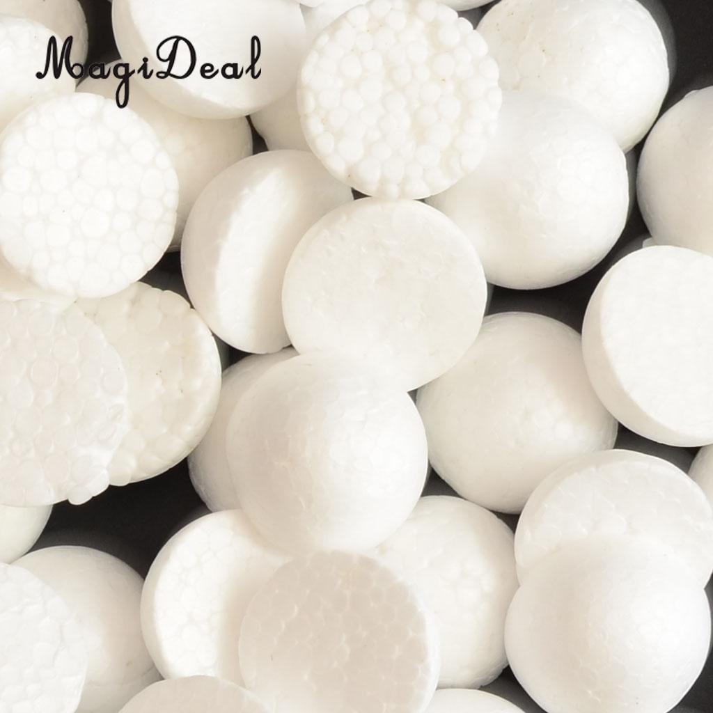 100pcs Half Round Solid Styrofoam Foam Balls for Christmas Wedding Modelling Craft 30mm
