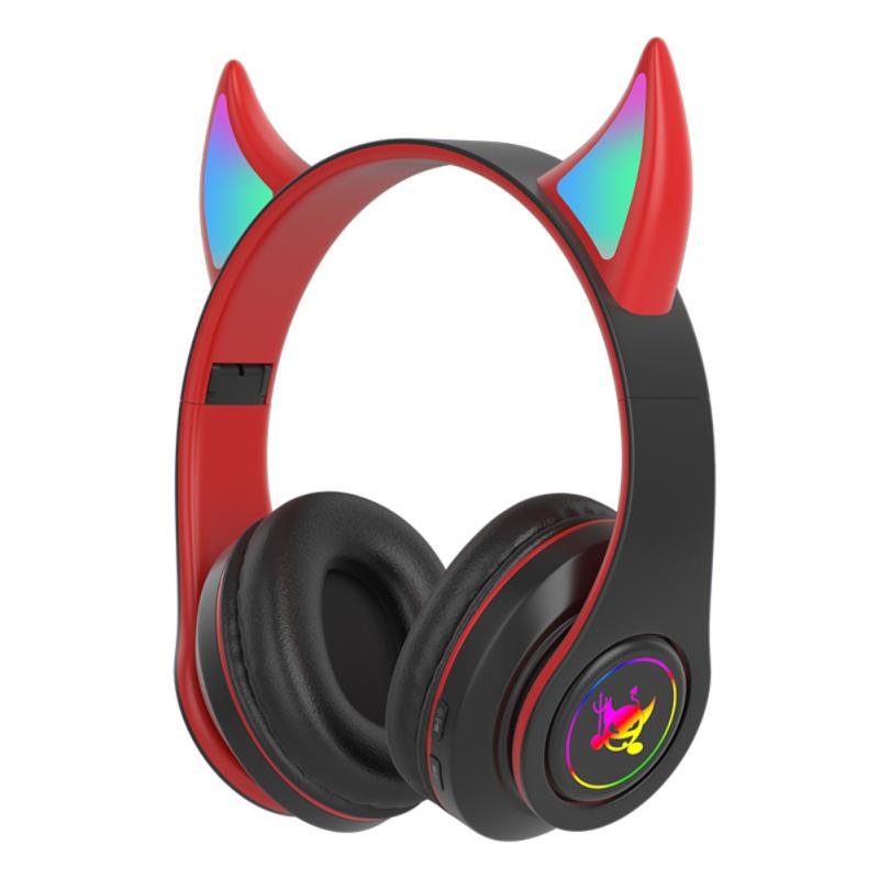 RGB Flashing Devil Ear Headphone Bass Demon Headset Bluetooth-compatible Noise Reduction With Mic For Kids Boys Music Game: 03