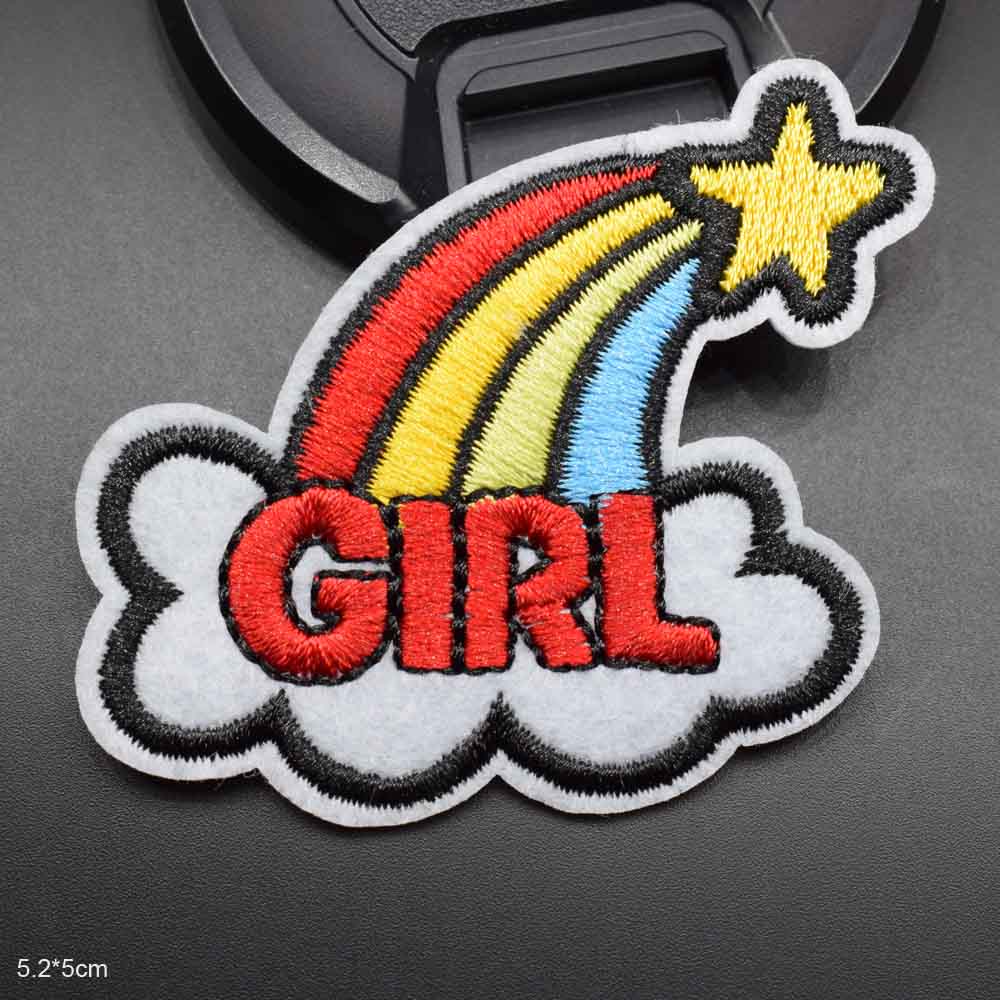 Rainbow Lovely Iron On Embroidered Clothes Patches For Clothing Stickers Garment