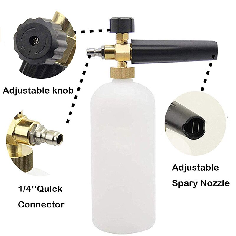 Adjustable High Pressure Snow Foam Washer Jet Lance Bottle Car Wash Spray Gun Adaptors Soap Foamer Gun Car Wash Towel