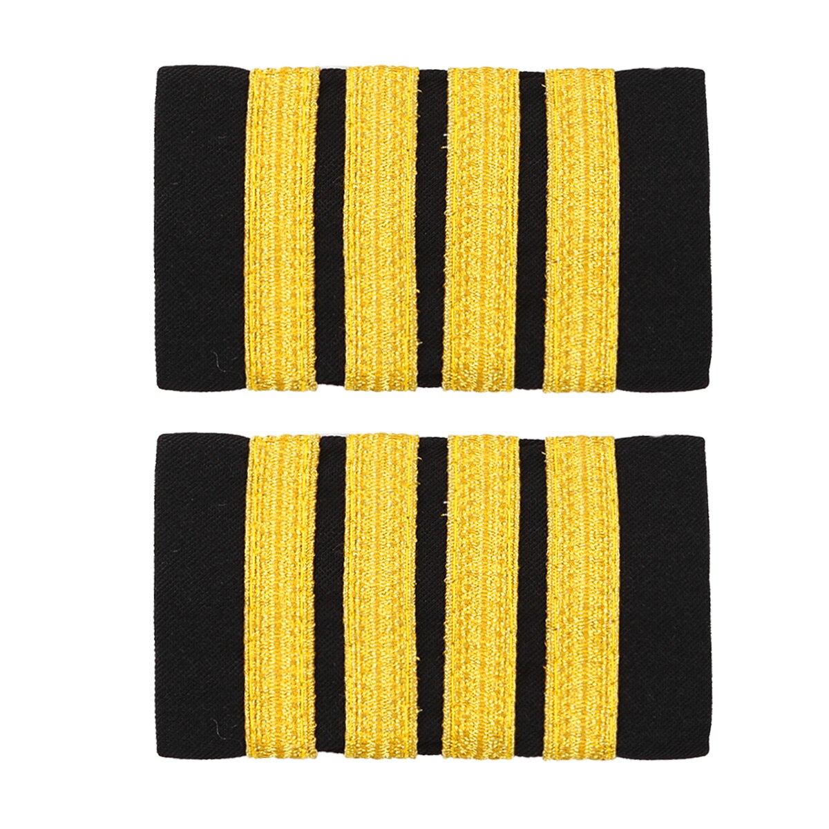 1 paar Traditionellen Uniform Dekor Epauletten Professionelle Pilot Shirt Epauletten DIY Gold Streifen Schulter Bord Abzeichen für Kleidung: Schwarz Gold vier