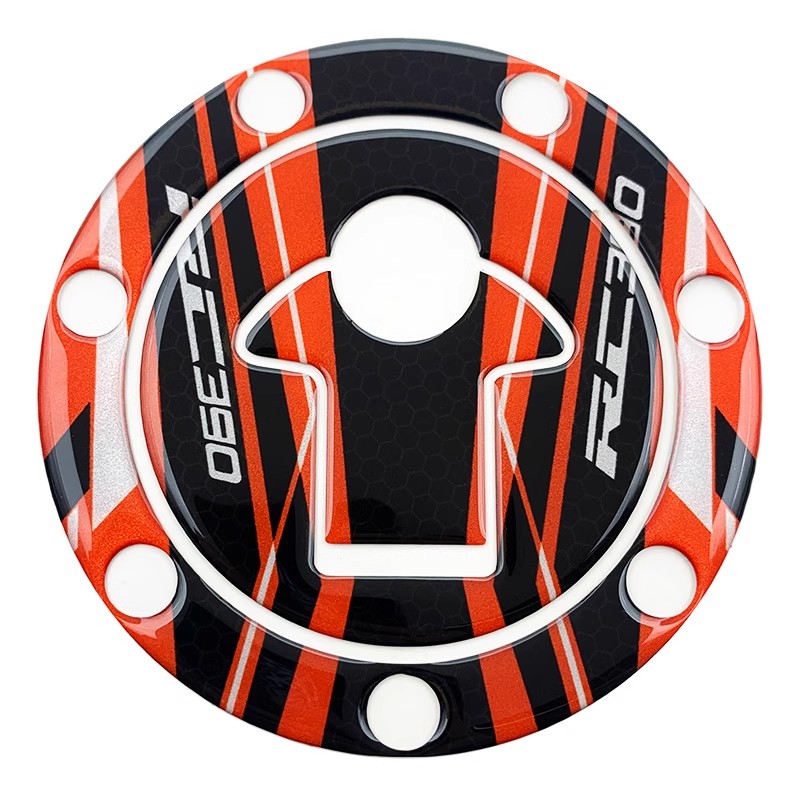 Adesivo coperchio serbatoio carburante Decorazione 3D moto adatta per KTM DUKE 125 200 390 200 790 RC200 RC390 150NK R2R gomma morbida: Grigio scuro