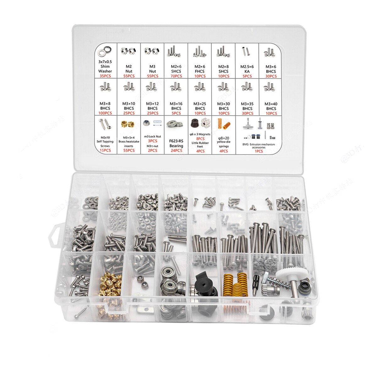 3D Printer Accessories Complete Hardware Fasteners Kit For Voron 0.1 3D Printer Machine BMG Extrusion Parts Tools