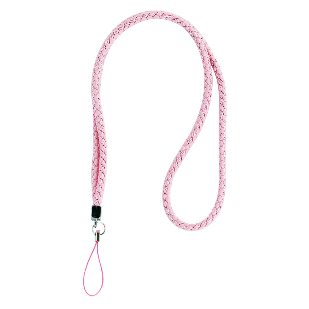 Lanières tissées de courroie de cou pour les clés de téléphone portable sangles de gymnastique de carte d'identité porte-Badge USB bricolage accrocher la lanière de corde 45cm: Pink