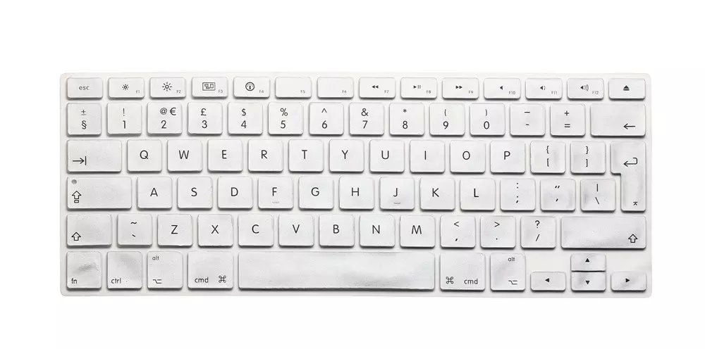 Eu/dk engelsk tastatur farve engelsk bogstavtastatur cover hudbeskytter til apple macbook air pro retina 13 15 17 til mac air: Sølv