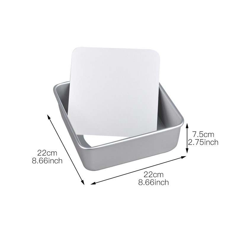 6/8/10 Inch Bakplaat Geanodiseerd Aluminium Vierkante Cake Pan Met Verwijderbare Bodem Anti-aanbak Mousse Chiffon Gereedschap: Light Grey