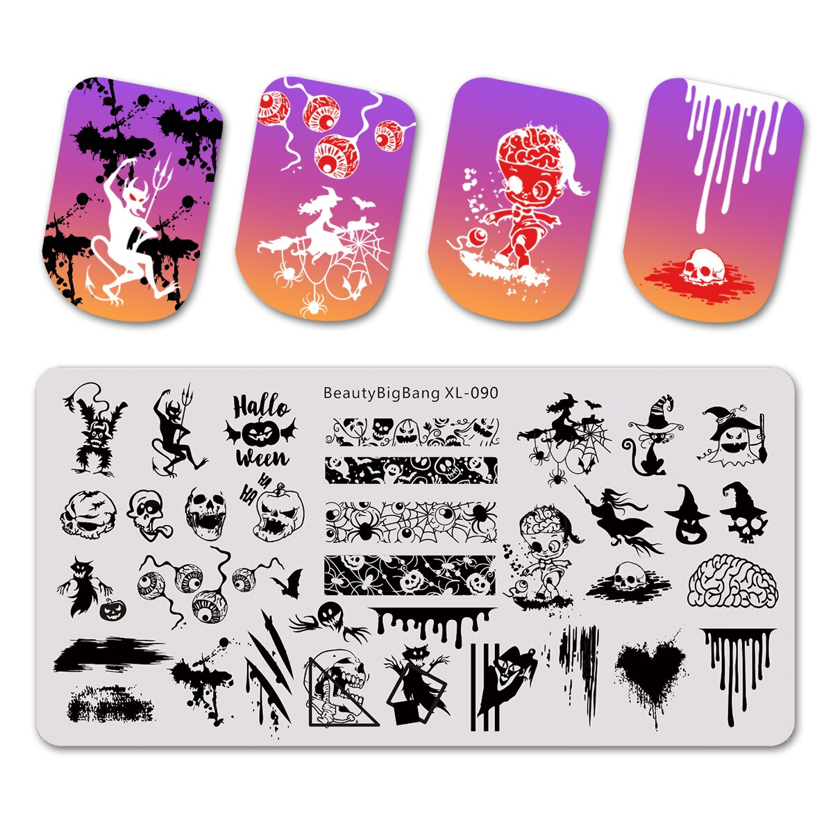 BeautyBigbang Nail Stamping Plates Cute Swan Cat Lips Heart Sweet Pattern Nail Art Stamps Template XL-104: 90