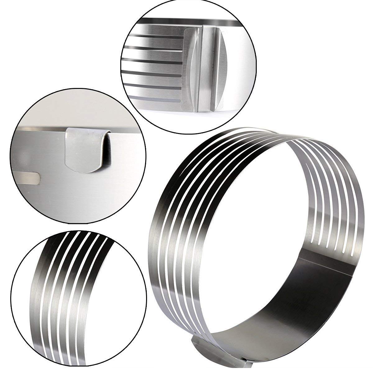 9-12inch Stainless Steel Adjustable Layer Cake Slicer Kit Mousse Mould Slicing Cake Setting Ring DIY Bakeware Tools Cake Tools