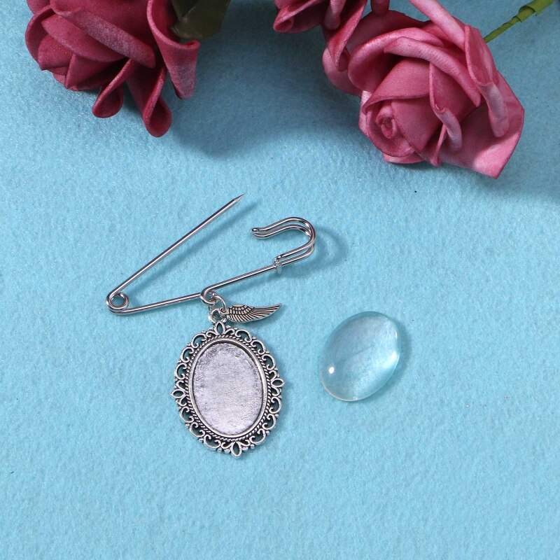 Hochzeit Strauß Foto Charme Diy Stift, Der Spitze Rahmen Hochzeit Charme Oval Glas Cabochon Foto Rahmen Stifte mit Anhänger