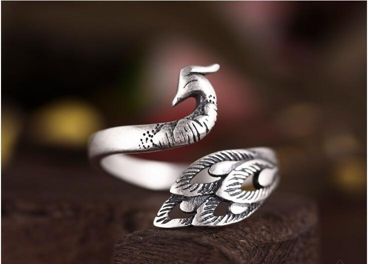 Charmant Open Pauw Ring Voor Vrouwen Vintage Boho Party Ringen Gothic Punk Sieraden Cadeaus Voor Meisjes