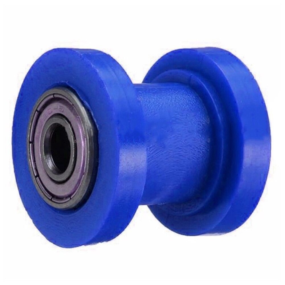 8mm 10mm Tensioner Wheel Roller Bike Pit Dirt Motorcycle Guide Pulley Chain Slider: 8mm Blue