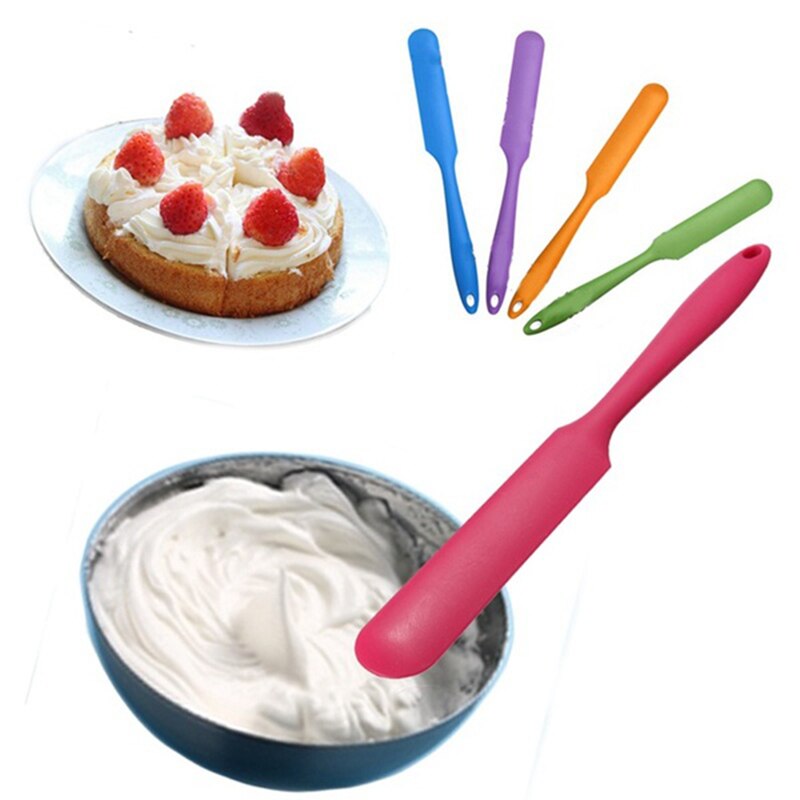 1 x Silicone Batter Spatula Cake Cream Mixer Long Handled Models Baking Scraper Random Color Dropshiipping