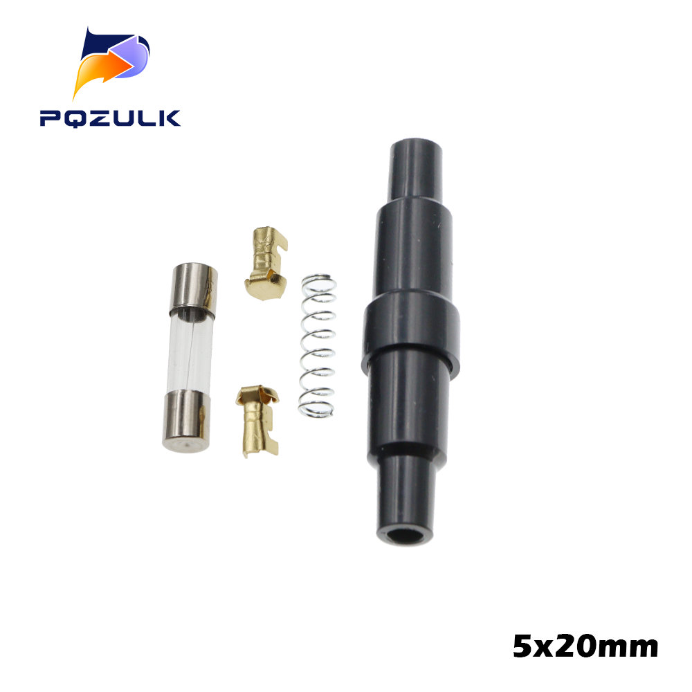 10PC 5X20MM 6X30MM Glass Tube Fuse Holder Screw Type Quick Blow Plastic Shell Male Female,Spring,Crimping Terminal Safety Socket: Brown / 280℃