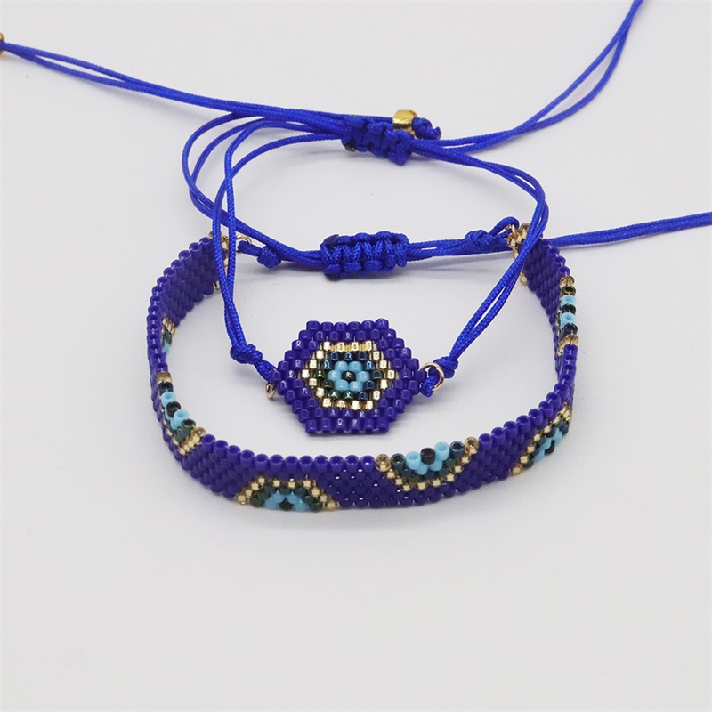 Bluestar Turkse Evil Eye Armband Set Mode Bohemen Eye Sieraden Miyuki Pulseras Mujer Moda Kwastje Armband Voor Vrouwen