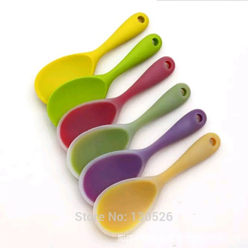 1 stk silikone køkkenværktøj sød ske farverig madlavningsske middagsservice køkkenredskaber køkkentilbehør