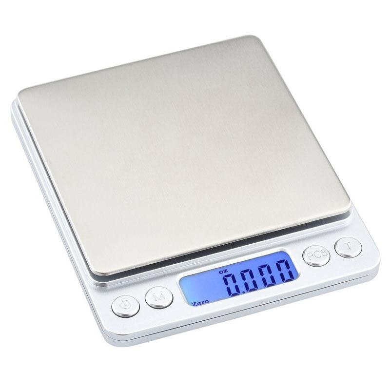 Kitchen Scale Stainless Steel Mini Scale 0.01g / 0.1g Precision LCD Electronic Scale 500G / 3000G Food Scale Gram Weight Scale