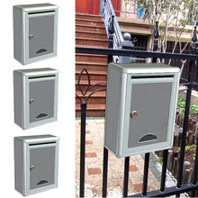 3x Classic Small Capacity Grey Aluminium Alloy, Wall-Mount Mailbox - 8.16 x 4.13 x 11.22 inch