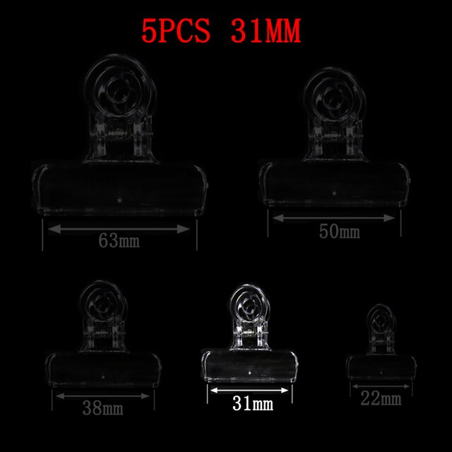 1 Set 5PCS Clear Plastic CDC Magic Tools Stacker Feather Bender Assorted Clips Dubbing Hackle Holding Tool Fly Tying Accessories: 31mm
