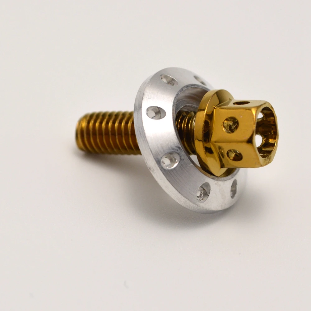 Tornillo de guardabarros modificado para coche eléctrico de motocicleta, horquilla plana, tornillo de color de acero inoxidable, almohadilla de tapa de brida hexagonal exterior M6: Azul