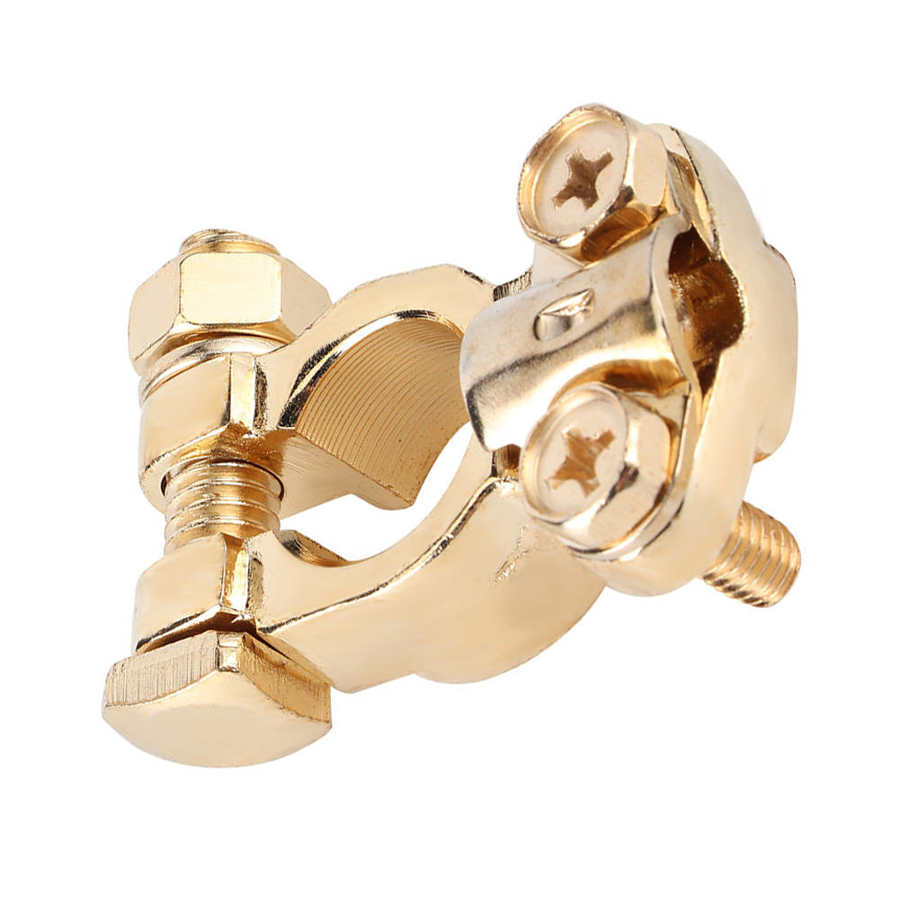 Car Battery Terminal A Pair Positive Negative Electrode Pure Brass Truck Bolt Terminals Connector