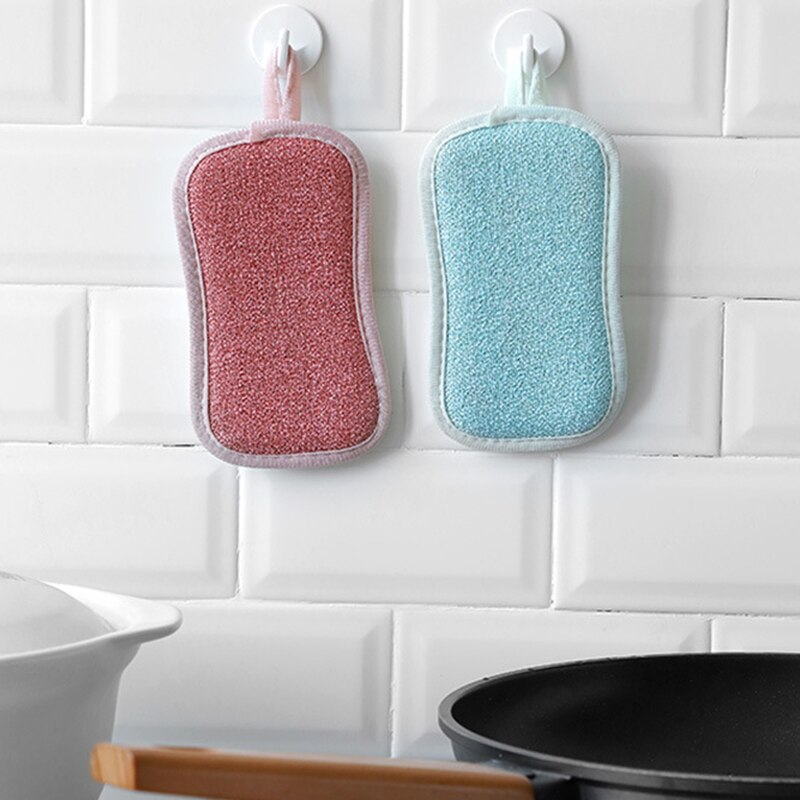 Double-sided Sponge Wipe Kitchen Cleaning Cloths Scouring Pad Dish Cleaning Pot Washing Cloth Kitchen Accessories Reusable