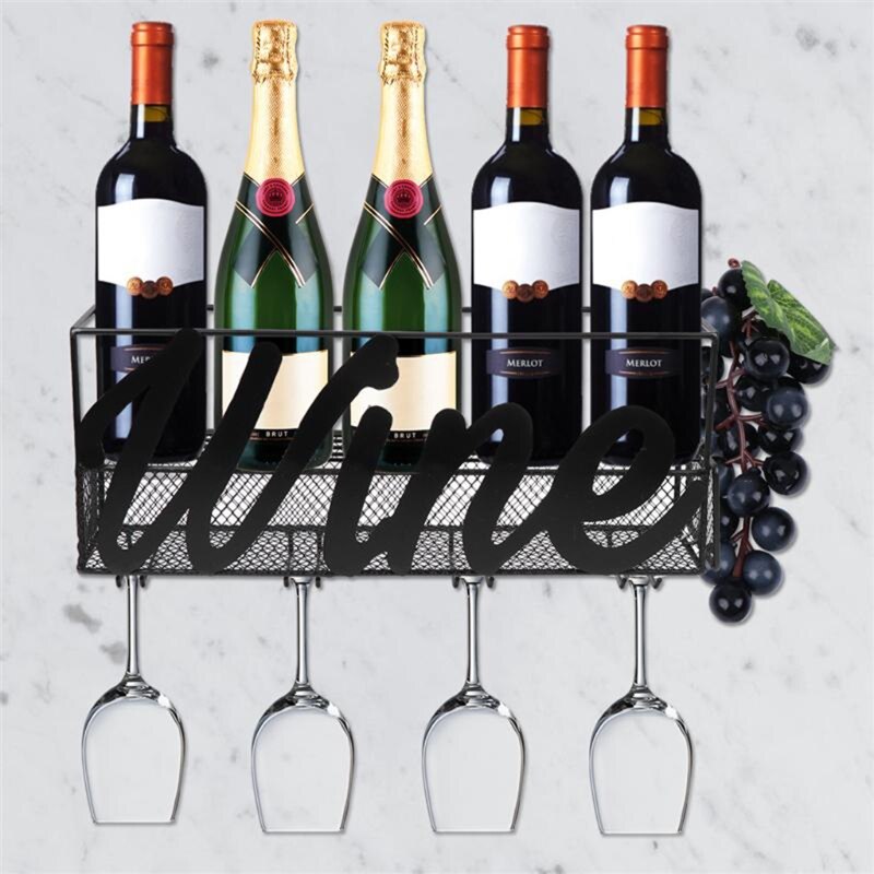 Hängen Eisen Kunst Wein Gestell Halfter schick Wein Flasche Lagerung Gestell Stilvolle Champag
