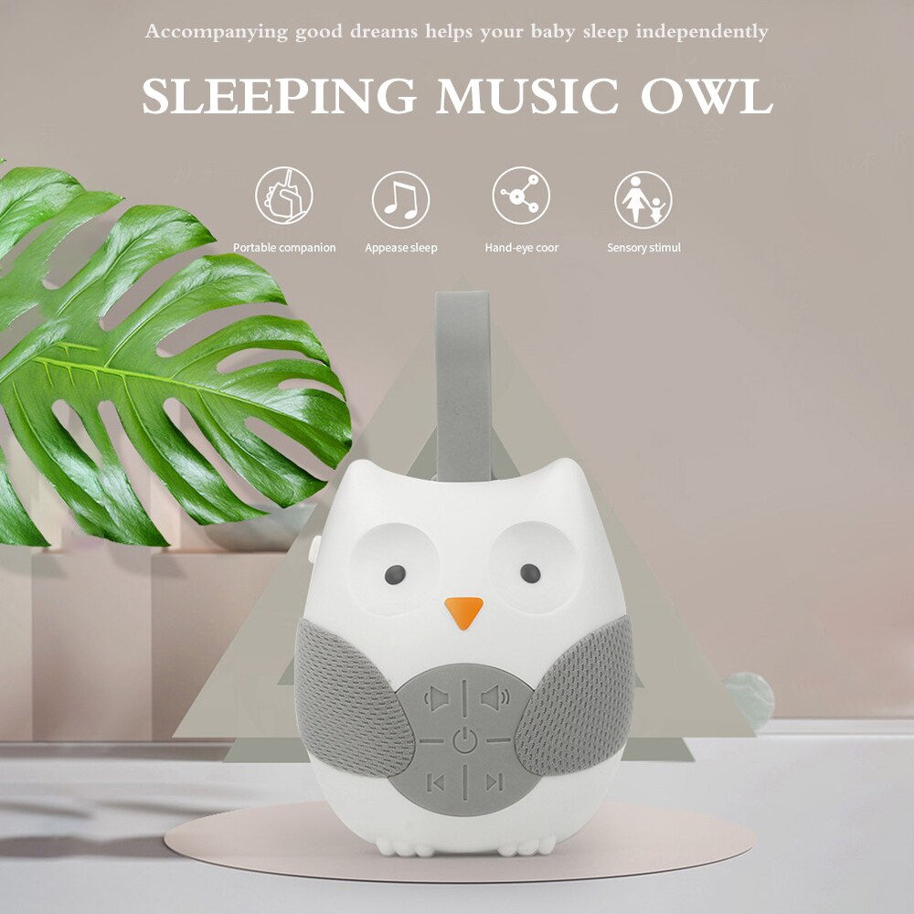 Baby Bed Slaap Helper Uil Muziekspeler 12 Rustgevende Geluiden Lullaby Slaap Geluid Apparaat Auto-Off Baby Vroege Onderwijs speelgoed