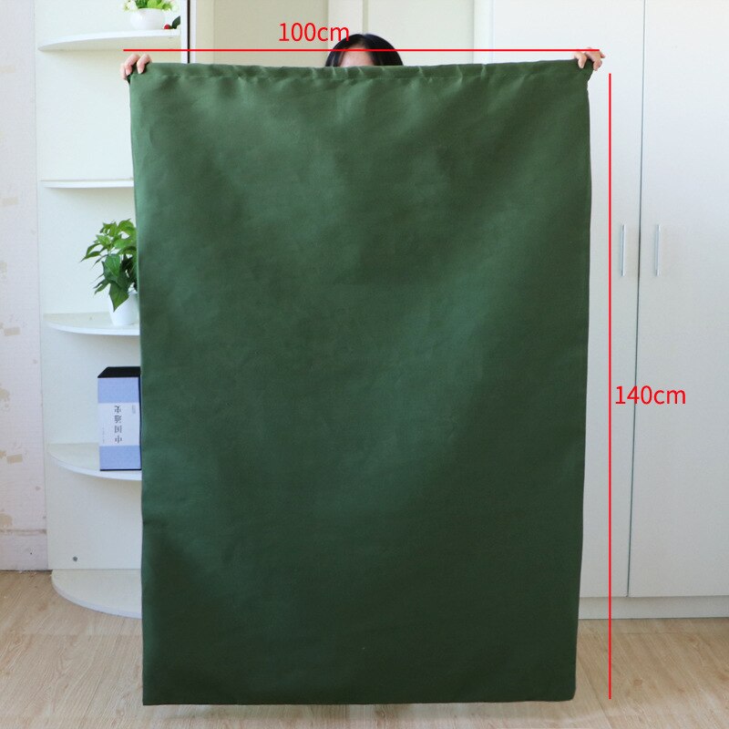 100*140Cm Groen Extra Grote Canvas Zware Waszakken Duurzaam Thicken Opbergtas Closet Organizer Voor Beddengoed dekbedden: Army Green XL