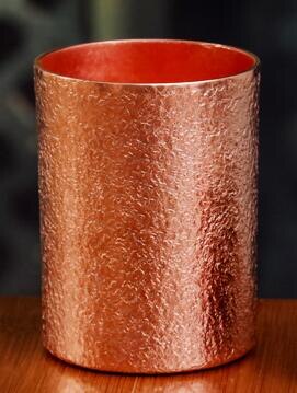 Pure Copper Tea Water Cup Elegance Thickened Brass Beer Coffee Milk Cup Individual Drinkware Simple Graceful Teacup: vertical striae / 100ml