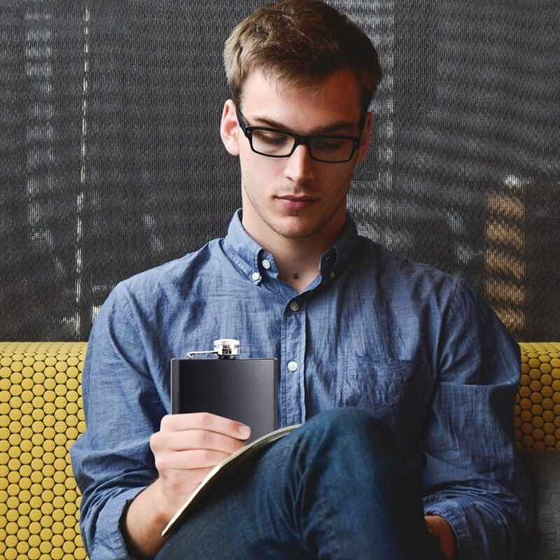 Scale Classic Hip Flask 8 Oz With Funnel Leak Proof, Stainless Steel Flask For Liquor For Men Flask Great