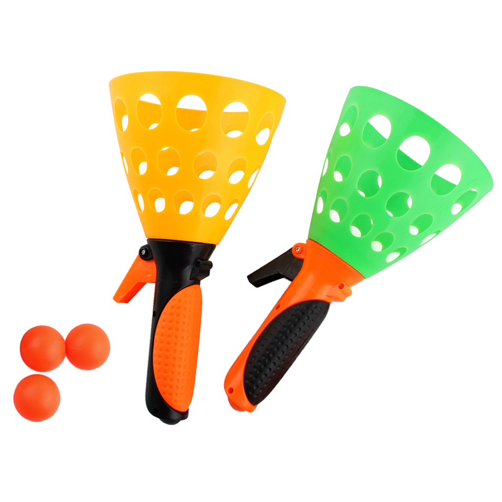 Toss &amp; Catch Ball Outdoor Game Set (with 2 Launcher Baskets &amp; 3 Balls) Kids Toys