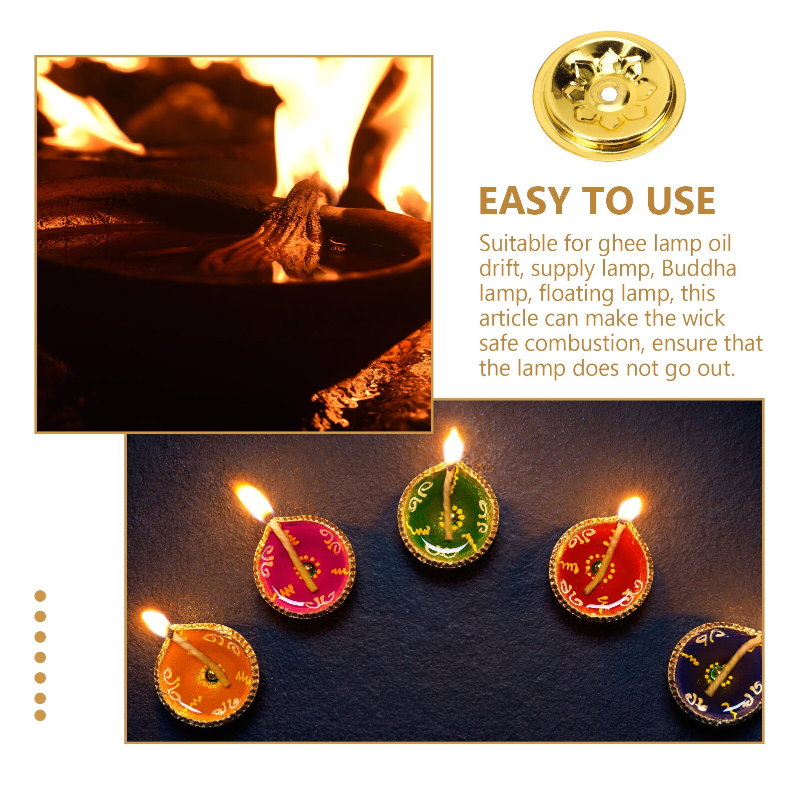 10 Pcs Holders Floating Wick Holder Oil Floating Holders Oil Lamp Floating Wick Holder for Temple Shop