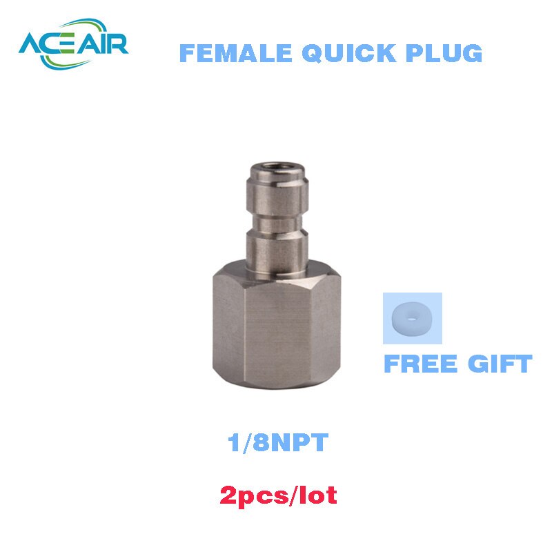 Hogedruk snelkoppelingen vrouwelijke plug roestvrij staal 4500 psi  m10 1/8 npt 1/8 bspp 2 stuks/lot: Vrouwelijk npt 2 stuks
