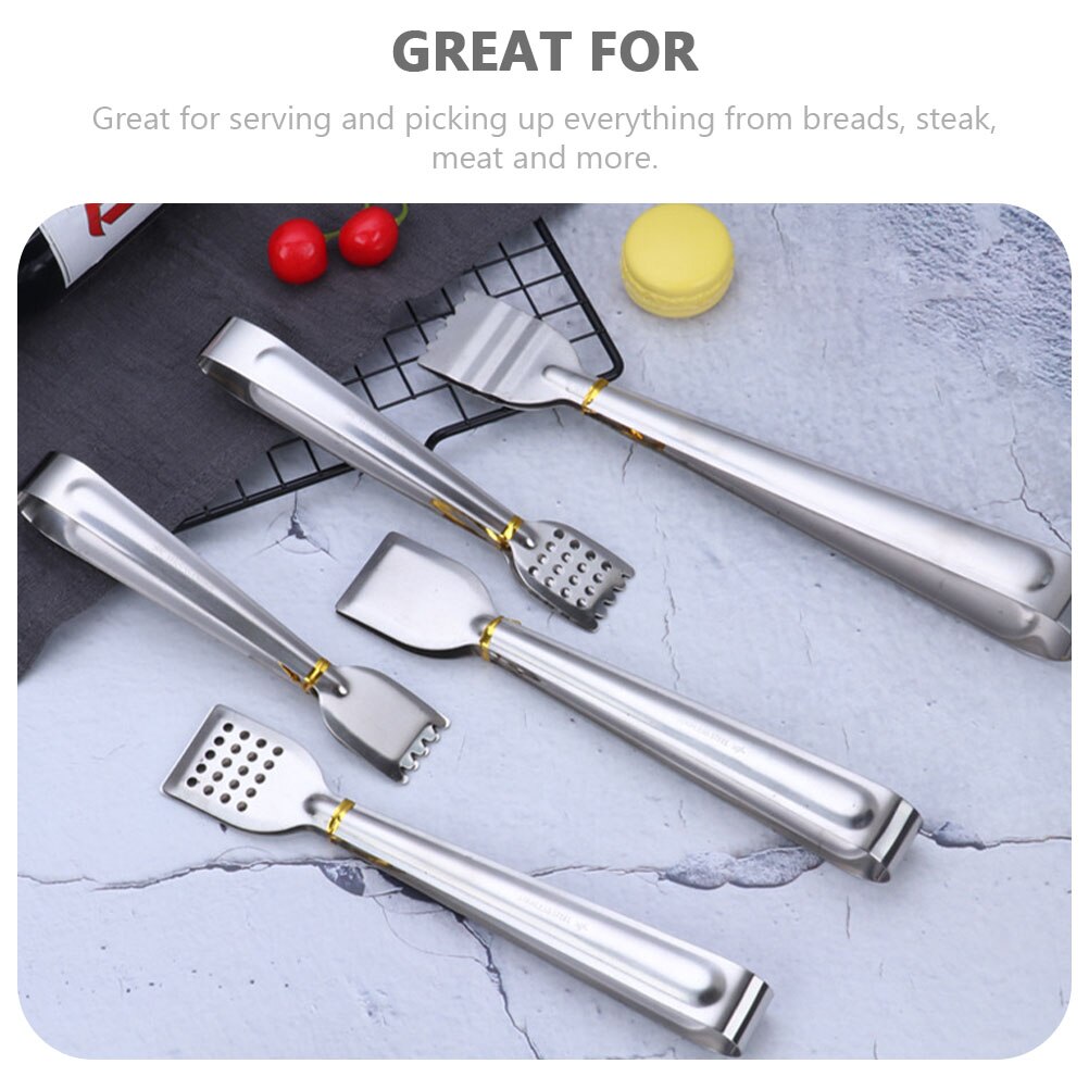 4 Pcs Food Clip Stainless Steel Food Clamp Practical Food Clamp Kitchen Bread Tong