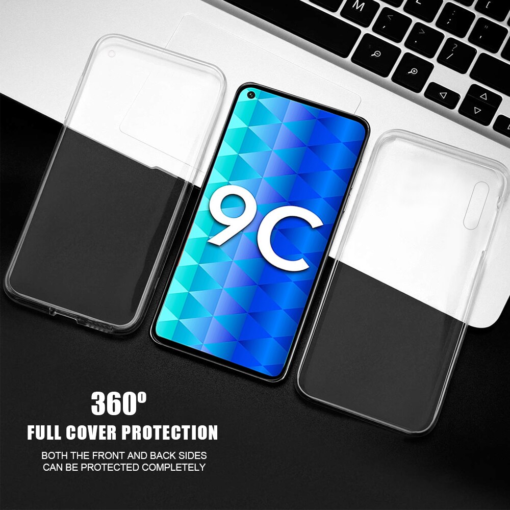 Case For honor 9C 360 full Double Silicon Case For huawei honor 9C 9 C c9 Transparent Body front back cover coque huavei hono 9C