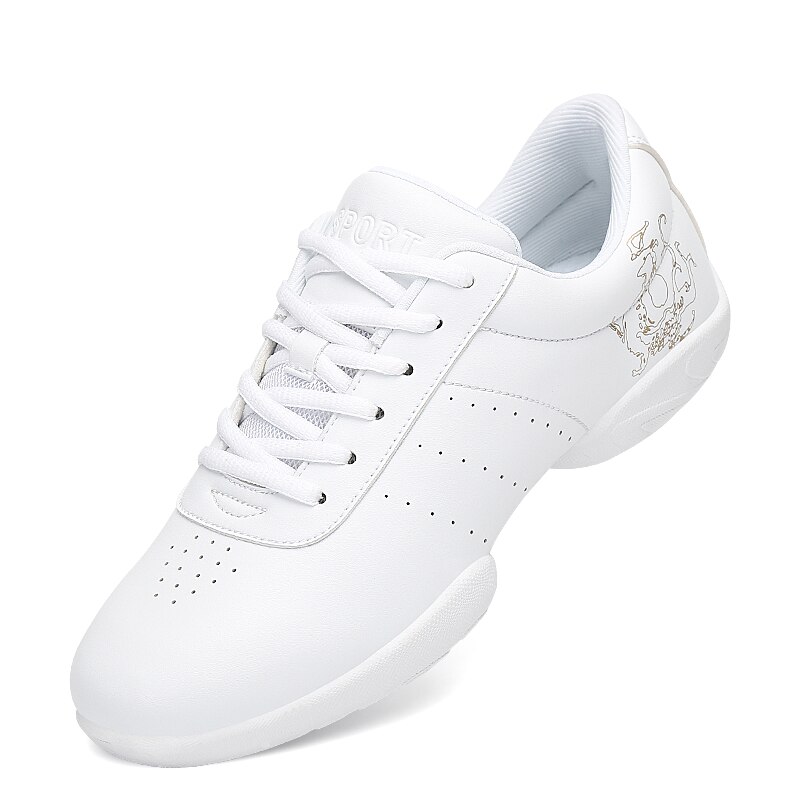 White Aerobic Shoes Children's Adult Fitness Shoes Gymnastics Sports Dance Shoes for Women Cheerleading Shoes