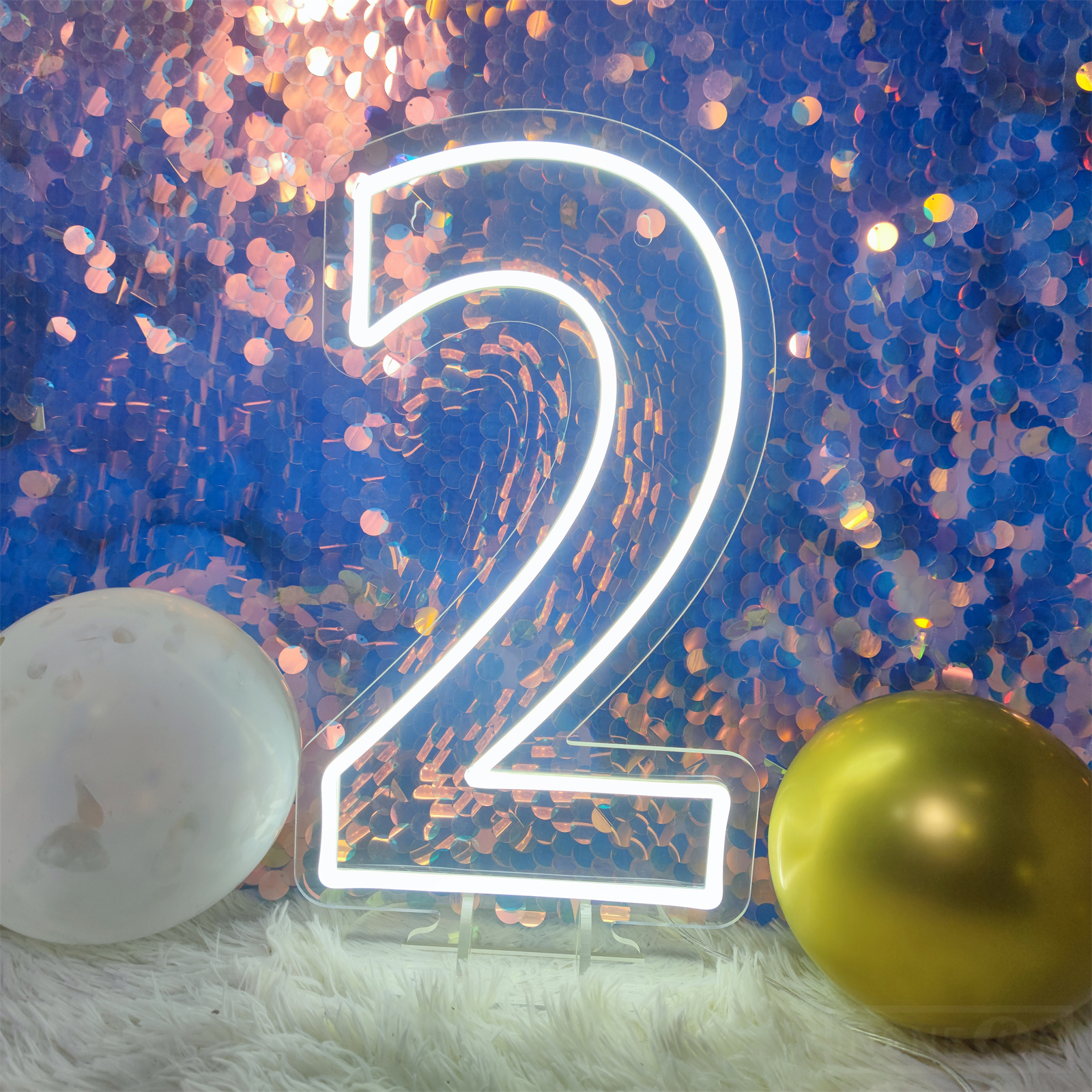 Letrero de neón con números, luces acrílicas de cumpleaños de 0 a 9 con interruptor para aniversario, boda, , negocios, salón de belleza, decoración de pared, 40cm
