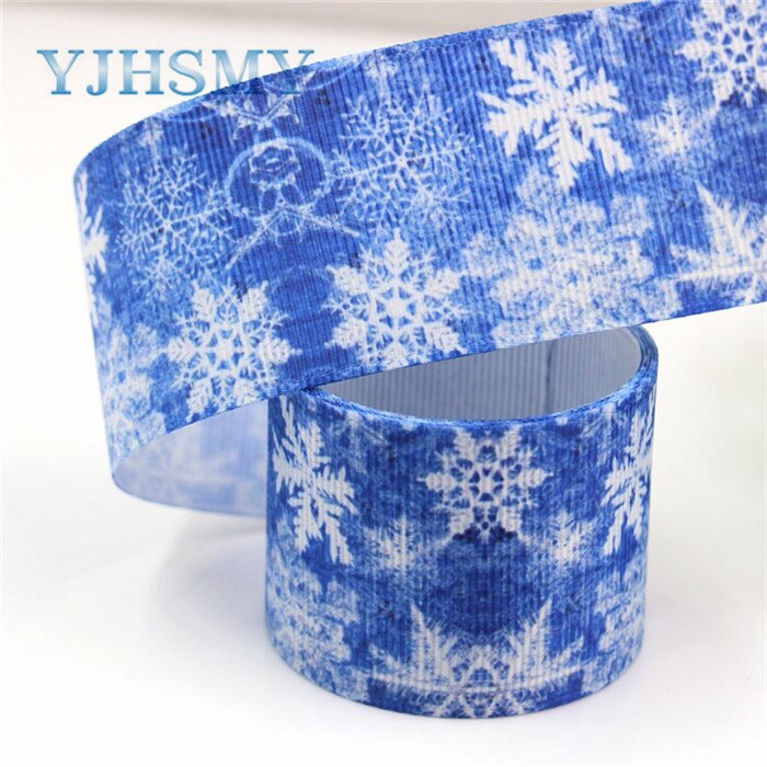Yjhsmy g -181005-1320,38mm,5 yards vinter snöflinga band termotransfer tryckta grosgrain, plagg gör det själv handgjorda material: G -181005-1324