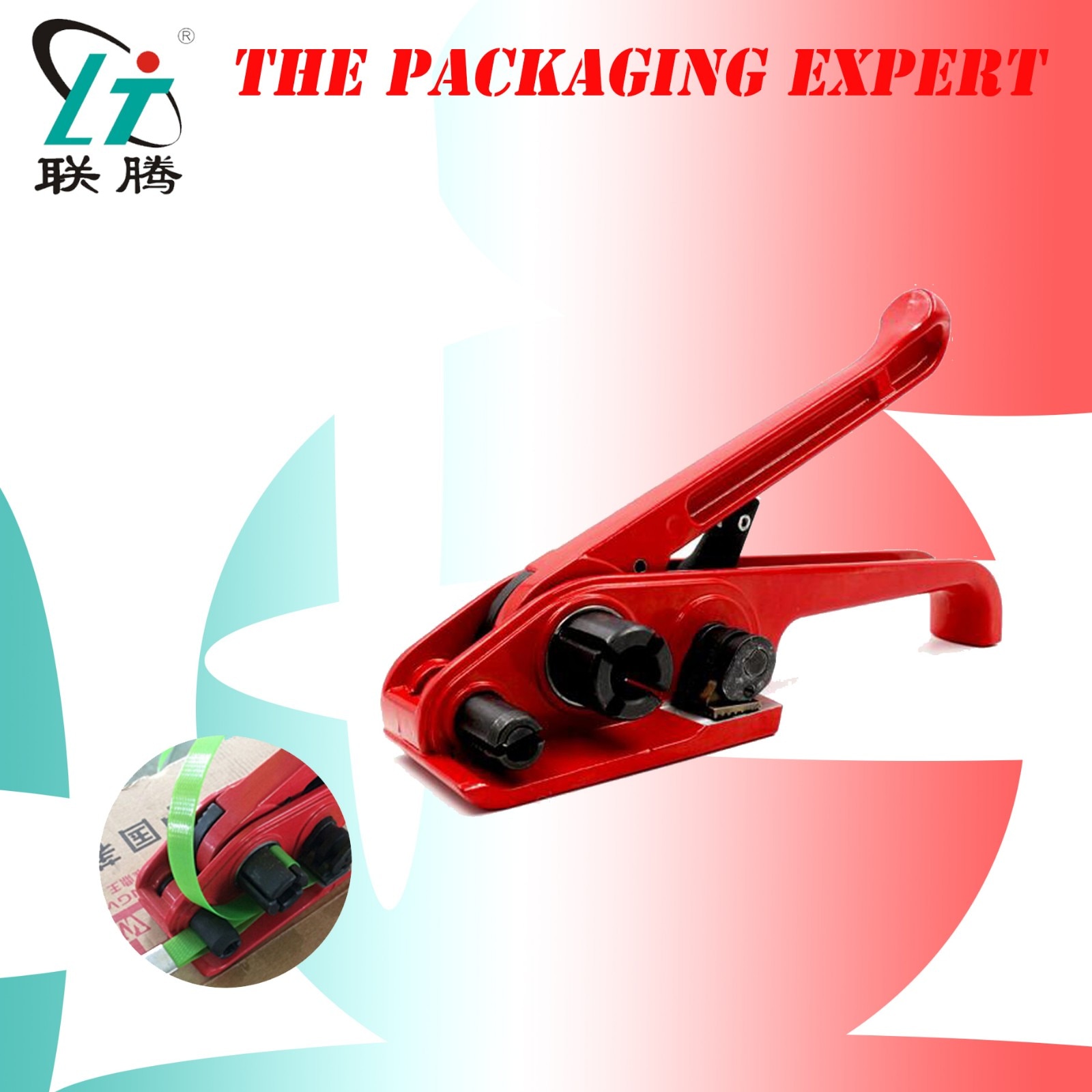 Manual Strapping Tensioner Banding Machine Tighter Hand Strapping Tools For Polyester Strip 19mm PP PET Strap Buckleless Packer
