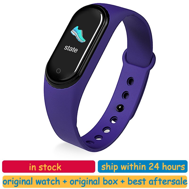 M5 Smart Horloge Vrouwen Bluetooth Call/Muziek Slimme Band Waterdicht Hartslag Bloeddruk Mannen Gezondheid Polsbandje Slimme Armband: purple