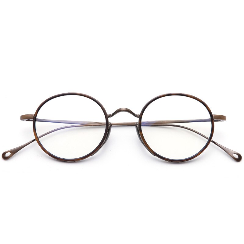 Lunettes en titane pour hommes, monture japonaise de luxe, myopie optique, Prescription acétate, rétro Vintage, petites lunettes de: C3