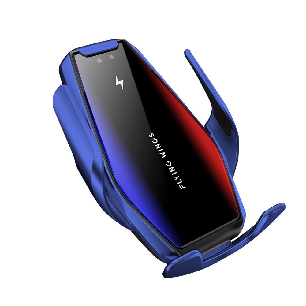 15W Qi Auto Draadloze Oplader Voor Iphone 11 Xs Xr X 8 Samsung S10 S20 Automatische Spannen Snelle Draadloze opladen Auto Telefoon Houder: 15W Blue
