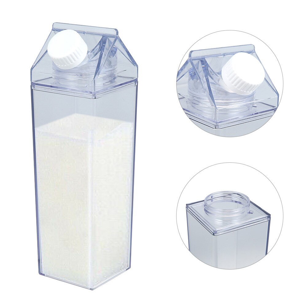 Clear Melk Vorm Fles Water Doos Kartonnen Vorm Plastic Melk Opslag Cup Doos Transparant Herbruikbare Water Kruik Flessen 500Ml
