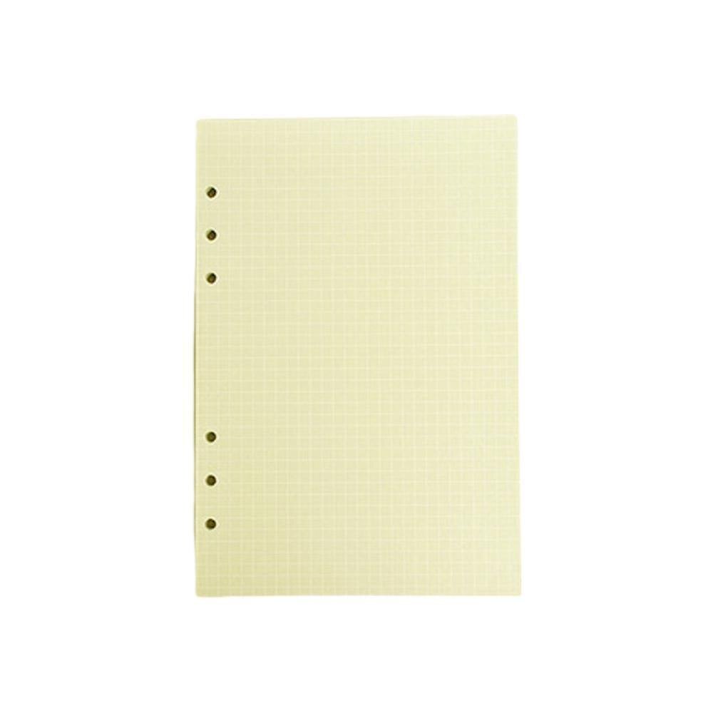 40 Sheets A5 Colorful Filler Papers Page Grid line Inside Pages Planner Filler Papers Loose-Leaf Notebook Accessories 6holes: Yellow Grid