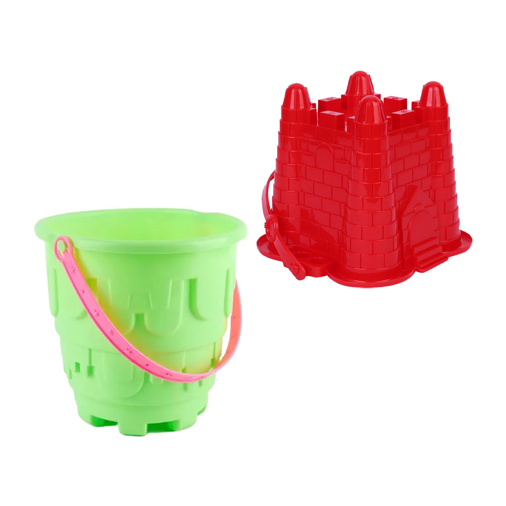 2pcs Sandcastle Buckets Beach Toys Sand Castle for Kids Plastic Beach Buckets