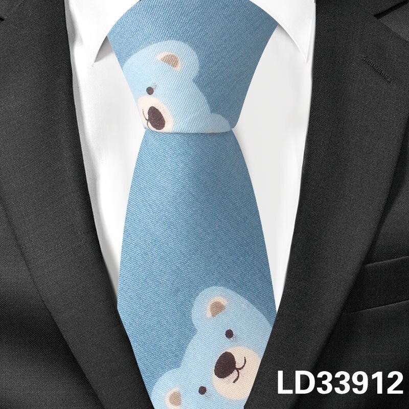 Animal Tie For Men Women Skinny Neck Tie For Wedding Business Casual Cartoon Neckties Classic Suit Slim Cotton Neck Ties: LD33912