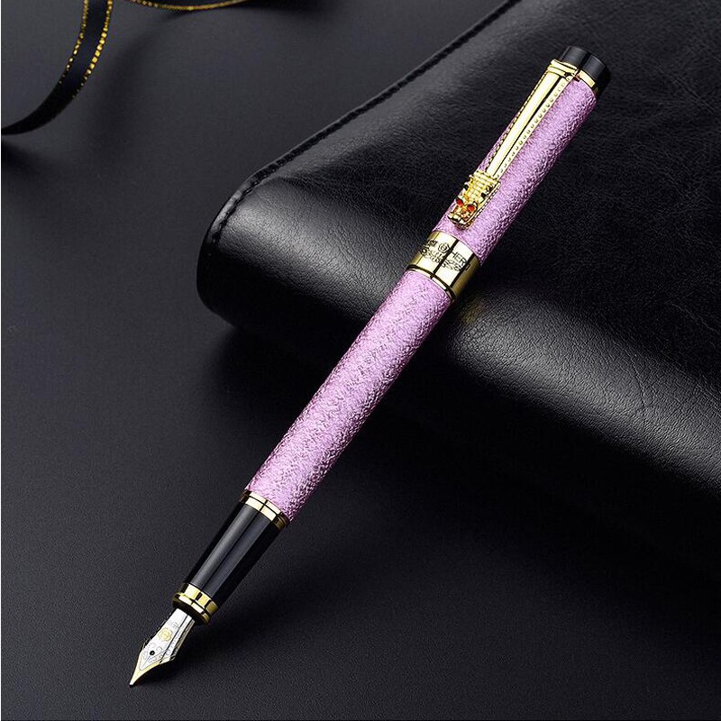 Klassieke Hero 6006 Dragon Kristal Vulpen Luxe Business Signatutre Inkt Pen 2 Pennen Sturen