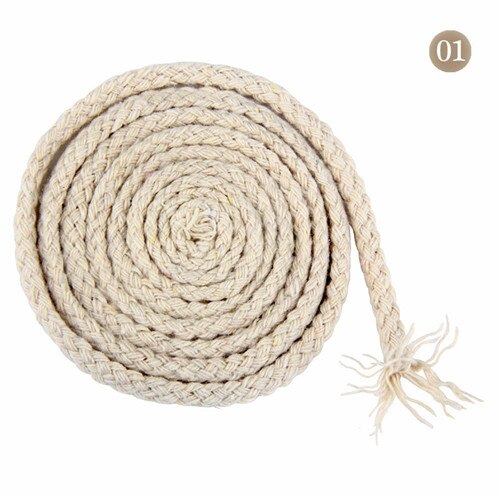 5mm bomuldssnore miljøvenligt snoet reb højstyrke tråd gør-det-selv tekstil håndværk vævet snor boligindretning touw 4 yards: Beige 4 yards